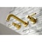 Kingston Brass KS8127DL Concord 2-Handle Wall Mount Bathroom Faucet, Brushed Brass KS8127DL - alternate 2
